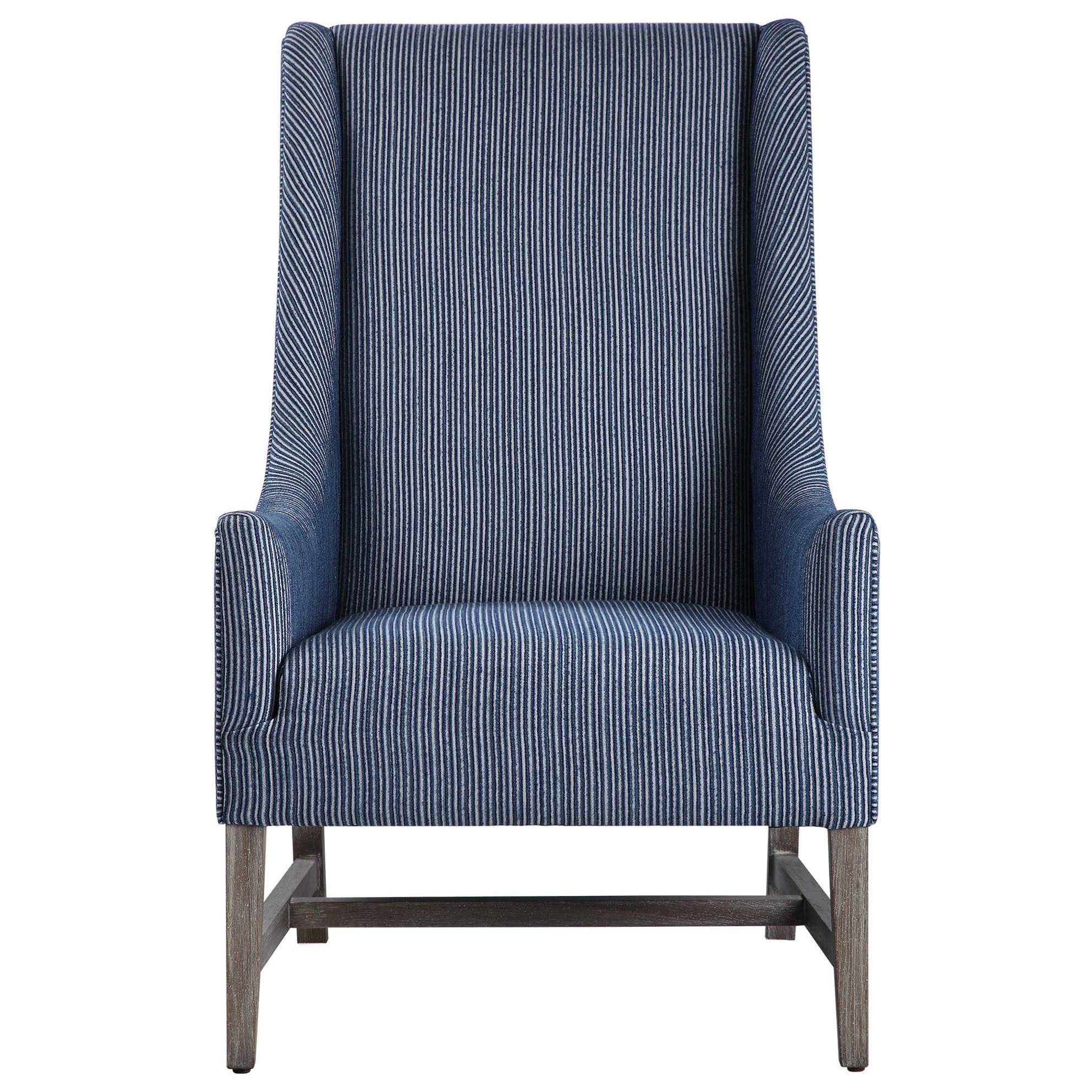 Blue wingback shop accent chair
